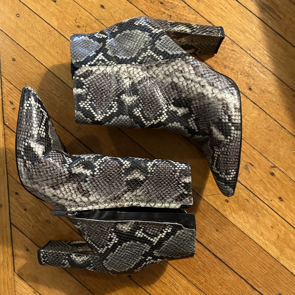 Black snakeskin Sam Edelman booties